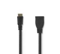 Cable HDMI Nedis CVGP34590BK02 Mini HDMI Macho a HDMI Hembra 0,2 m con Ethernet 4K