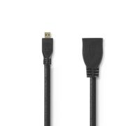 Cable HDMI Nedis CVGP34790BK02 Micro Macho a HDMI Hembra 0,2 m 4K 3D Negro