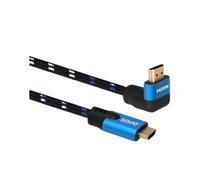 Cable HDMI Savio CL-147 2.1 8K HDR 1.8M Angular Trenzado Azul Negro Oro