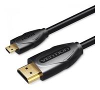 Cable HDMI Vention VAA-D03-B150 1.5m Micro HDMI Macho Chapado Oro 24K Negro