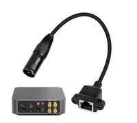 Cable hembra RJ45, cable de audio femenino a macho | Conector de conector de red femenino RJ45 de 3 pines Cable adaptador | Controladores Convertidor Accesorios Conector de audio de extensión Ether