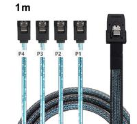 Cable híbrido Mini SAS a SATA 4X, diseñado para una transición fluida de 6 Gb a 12 Gb, compatible con host/controlador Mini SAS a destino/BATA