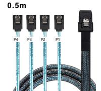 Cable híbrido Mini SAS a SATA 4X, diseñado para una transición fluida de 6 Gb a 12 Gb, compatible con host/controlador Mini SAS a destino/BATA