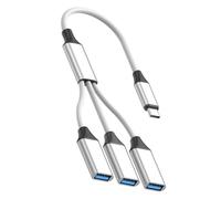 Cable hub USB 2.0 tipo C compatible con periféricos de carga de transferencia de archivos, adecuado para teléfono, portátil, varios dispositivos, concentrador de transferencia de datos USB C con cable
