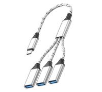 Cable hub USB 2.0 tipo C compatible con periféricos de carga de transferencia de archivos, adecuado para teléfono, portátil, varios dispositivos, concentrador de transferencia de datos USB C con cable