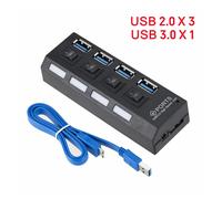 (Cable HUB-USB de 4 puertos) Mini HUB USB 3.0 Supervelocidad 5 Gbps USB 3.0 4 puertos HUB Micro HUB