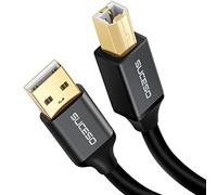 Cable Impresora 5 Meters Cable para Impresora Cable USB 2.0 Tipo A a Tipo B para Conectar Impresora HP, Epson, Canon, Brother, Escáner, Disco Duro, SAI, Fotografía Digital y Otros dispositivos