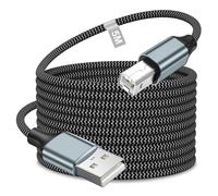 Cable Impresora USB 5M, Largo Cable USB Impresora a Ordenador Nylon Cable USBA 2.0 Cable USB Tipo B Cabo Compatible con HP, Canon, Epson, Brother, Dell, Ricoh, Xerox, Lexmark, Hero, Samsung, Envy, DAC