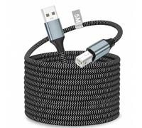 Cable Impresora USB 5M Largo, USB 2.0 Tipo A a Tipo B Nailon Trenzado, Alta Velocidad, Compatible con Canon, HP, Envy, Epson, Lexmark, Dell, Xerox, Samsung, Brother, para Impresora, Escáner, Fax, PC