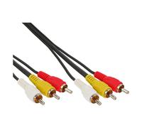 Cable InLine® Cinch, audio/vídeo, 3x cincha, enchufe / clavija, 10m