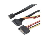 Cable Integrado 12G SAS HD A U.2 36P SFF-8643 A SAS U.2 SFF-8639 con Fuente de Alimentación de 15 Pines, Adecuado para SSD U.2