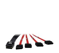 Cable Inter-Tech SFF 8087 a 4x SATA de 1 m, Negro