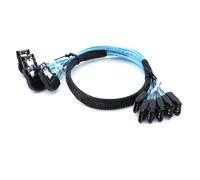Cable interno SATA6 de host a 6SATA con curva derecha de 7 pines para disco duro, cable de servidor de datos para computadoras y placas base