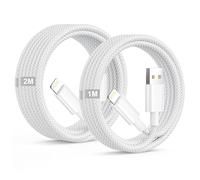 Cable iPhone Carga Rapida 1M+2M 2Pack, [Certificado Apple MFi] Cable Cargador iPhone Nylon Trenzado cable USB A Lightning para Apple Cargador Compatible con iPhone 14 13 12 11 Pro Max/X/8/7/6/5/SE