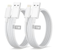 Cable iPhone Carga Rápida 1M 2Pack, [MFi Certificado] Cable Cargador iPhone USB Lightning cable Nylon Trenzado Cabo CabLe Lightning USB para Apple iphone 14 13 12 11 Plus X 8 Plus 7 6S 5,iPad,AirPods