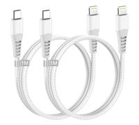 Cable iPhone USB C 1M 2Pack [Certificado MFi], Cable USB C a Lightning Cable iPhone Carga Rápida Nylon Apple Cable Lightning Tipo C Cable Cargador iPhone Carga Rapida para iPhone 14 Pro Max/13/12/11/X