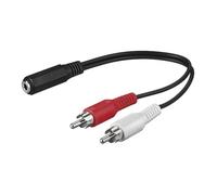 goobay Cable adaptador audio 3,5 mm jack hembra a 2 RCA macho estéreo, 1,4 m, AUX a cinch L/R, para amplificador, receptor, altavoces y equipo HiFi, 50442