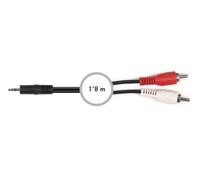 Cable jack 3,5 stereo a 2 rca macho 1,8m