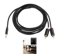 Cable Jack 3.5mm a 2 RCA Macho Estéreo, Cable Audio 3.5mm Minijack a RCA HiFi , Chapado en Oro con Blindaje de Cobre para Móvil, Tablet, PC, TV, Amplificador, Altavoces, Home Cinema, DVD (3 Metros)