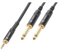 Cable Jack 3.5mm Macho Estéreo - 2x Jack 6.35mm Macho Mono (1.5 mts) - Power Dynamics CONNEX