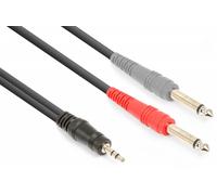 Cable Jack 3.5mm Macho Estéreo - 2x Jack 6.35mm Macho Mono (3 mts) - VONYX CX332-3