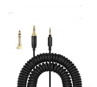 Cable jack de 3,5 mm a 3,5 mm con adaptador de 6,35 mm para auriculares Sony WH-1000XM5 XM4 XM3 MDR-1000X, chapado en oro, cobre sin oxígeno, extensible, 1,5-5 m, color negro