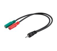 Cable Jack Stereo 4 pin 3.5" a 2 x Jack 3.5 Hembra de 30 cm