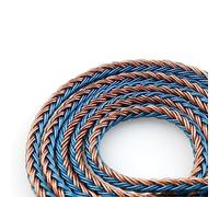 Cable KBEAR ST16 iem HiFi para in ear monitor, 16 núcleos, 5N, 2 metros de largo, 0,78 mm, 2 pines, para ZST ZSR ES4 ZS10 AS10 ZST-X EDX KS1 (4,4 mm, 2 pines, 2 metros, marrón y azul)