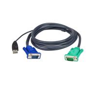 ATEN Cable KVM USB con SPHD 3 en 1 de 3 m - 3 m - VGA - Negro - HD-15 - USB A - SPHD-15 - Macho/Macho