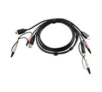 Aten 2L-7D02UH cable para video, teclado y ratón (kvm) Negro 1,8 m