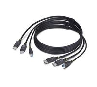 Cable KVM DisplayPort Dual Pantalla StarTech 1.8m 4K 60Hz USB 5Gbps DP 1.2 Negro