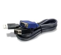 Cable KVM TRENDnet TK-CU10 USB VGA 3,05 m negro con doble HD15 M