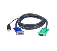 Cable KVM USB ATEN 3 en 1 SPHD 1,2 m VGA HD-15 USB A Negro