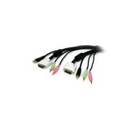 Cable KVM USB DVI 4 en 1 con Conectores de Audio y Micrófono - STARTECH - 1.8m - Negro