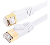 Cable LAN Fumitt Cat 8 de 1 metro, cable de red Gigabit de alta velocidad plano Ethernet de 1 m, cable de parche de 40 Gbps 2000 MHz RJ45 para gaming, router, módem, portátil (blanco)