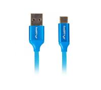 Cable lanberg ca-usbo-22cu-0018-bl - conector usb tipo-c macho a usb a-macho - soporta carga rapida 3.0 - 1.8m - azul