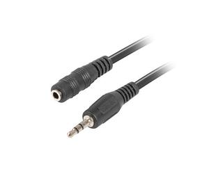 Cable Lanberg Estéreo Jack 3.5 mm Macho a Hembra - 1.5 m Negro