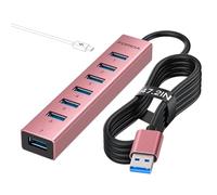 Cable largo USB 3.0, 8 puertos, adaptador USB A 3.0, con 7 puertos USB A 3.0, divisor USB 1 en 8 con puerto USB C 5 V/3 A, cable principal de 120 cm para ordenador portátil y otros dispositivos USBA