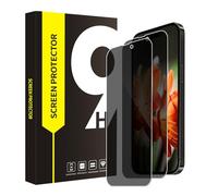 Cable Leader 2 Pack Cristal Templado para iPhone 15/15 Pro 5G Film, 2,5D Spy Protector de Pantalla, 9H Dureza Sin Burbujas, Antiarañazos, HD Sensibilidad iPhone 15 Anti Espía Cristal Protección