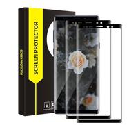 Cable Leader 2 piezas de vidrio templado para Samsung Galaxy Note 9, dureza 9H protección de pantalla, antiarañazos, burbujas libres, borde negro curvado 3D, táctil sensible, HD ultra claro Note 9