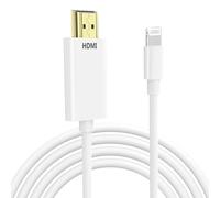 Cable Lightning a HDMI para iPhone, adaptador AV digital 1080P, conector de pantalla de sincronización de video HD de iPhone a HDMI para proyector de TV y monitor de 6.6 pies