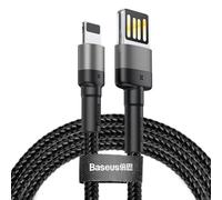 Cable Lightning Baseus Cafule, USB de cara, 1.5 A, 2 m, -negro, compatible con iPhone, iPad