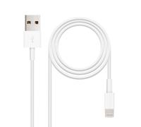 Cable Lightning Nanocable 10.10.0400 USB-A Macho - Lightning Macho 50 cm Blanco