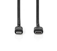 Cable Lightning - USB 2.0 - Apple Lightning de 8 Pines - Conector USB-C - 480 Mbps - Niquelado - 1,00 m - Redondo - PVC - Negro - Etiqueta