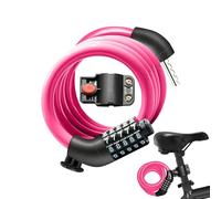 Cable Lock - Cable de seguridad de 5 dígitos | Candado antirrobo para bicicleta reajustable para la escuela, al aire libre, sendero, playa, camping, viajes, scooter, montaña