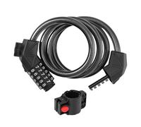 Cable Locks with Combination, Resettable Coiled Chain, 3.94 feet, Portable Bike Security, Five Digit Code Lock, Mount Bracket Holder, Anti-theft Wire for Scooters, E-Bikes, Protection