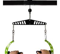 Cable Machine Attachment, Pulley System Adaptor Plate, Heavy Duty Multi-Hole Connector, with Worldwide Fit Reinforced Steel Design, for Door, Wall, Home Gym, Workout Equipment Use