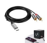 Cable Macho 2 RCA Macho USB C, Cable Audio Estéreo USB C a 2 RCA con Chip DAC HiFi, Conectores Compatible con iPhone 15 iPad Pro Samsung Galaxy PS5 PS4 Huawei Amplificadores HDTV Home Cinema, 2 Metros