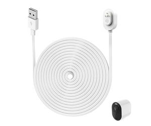 Cable Magnético para Arlo Ultra 1 2 Pro 3 4 5 2K, Cargador de Carga Rápida Compatible con Cámaras Arlo, Cable de Carga Intemperie interior Extra Largo, Blanco, Conexión Fácil Estable, 10 pies/3 Metros