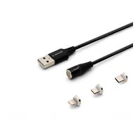 Cable magnético Savio CL-155 2m USB A a USB C/Micro USB/Lightning carga rápida